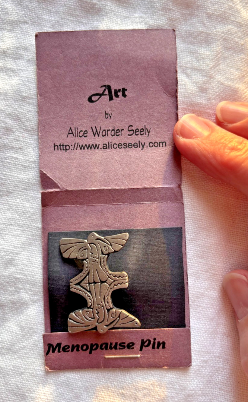 Alice Warder Seely Menopause Pin Urban Fetishes Pewter Petroglyph Brooch 1997